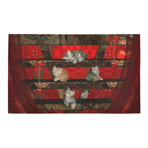 Funny cute kitten Azalea Doormat 30" x 18" (Sponge Material)