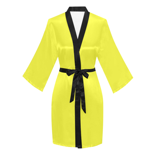 color maximum yellow Long Sleeve Kimono Robe