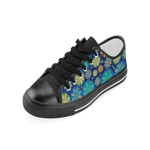 zappwaits flower  3 Women's Classic Canvas Shoes (Model 018)