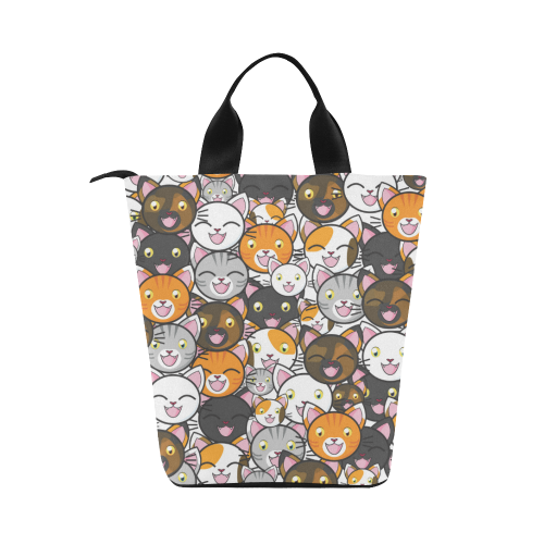 Funny Cats All Over Nylon Lunch Tote Bag (Model 1670)