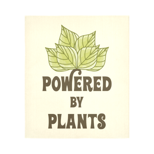 Powered by Plants (vegan) Cotton Linen Wall Tapestry 51"x 60"