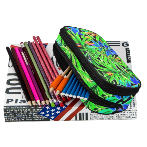 Pretty Leaves 4C by JamColors Pencil Pouch/Large (Model 1680)