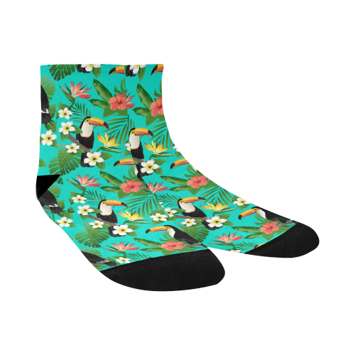 Tropical Summer Toucan Pattern Quarter Socks