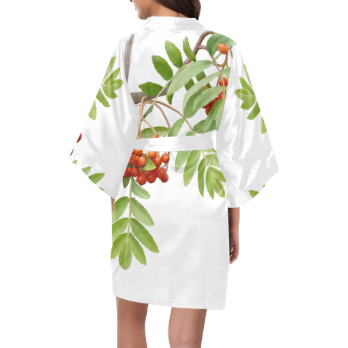 Rowan tree plant watercolor Kimono Robe