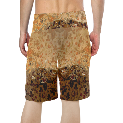 Wonderful decorative floral design Men's All Over Print Board Shorts (Model L16)