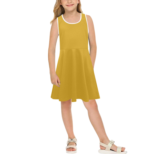 color goldenrod Girls' Sleeveless Sundress (Model D56)