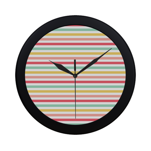 Pastel Stripes Circular Plastic Wall clock