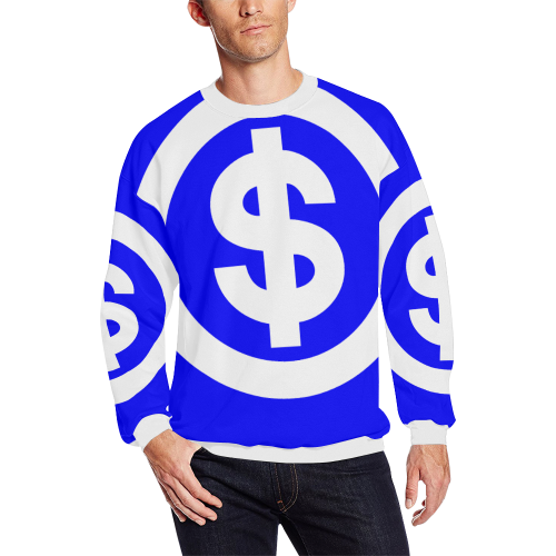 DOLLAR SIGNS 2 All Over Print Crewneck Sweatshirt for Men/Large (Model H18)
