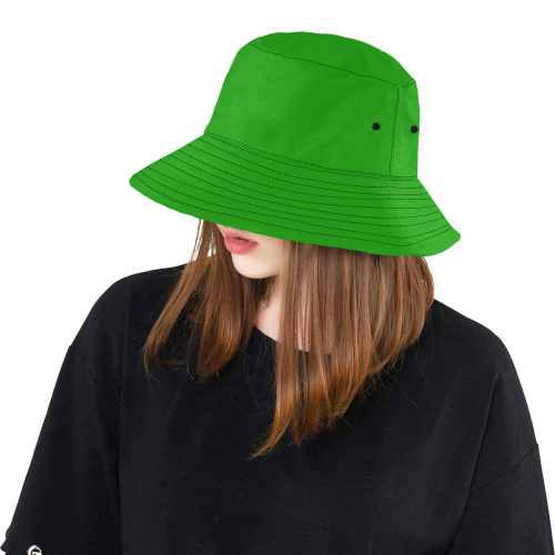 Notable Neon Green Solid Colored All Over Print Bucket Hat
