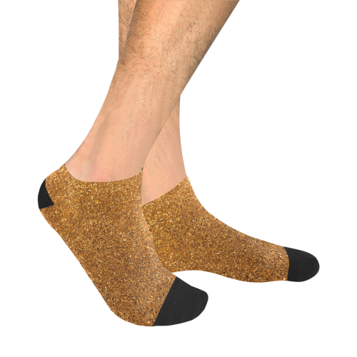 Copper Glitter Men's Ankle Socks