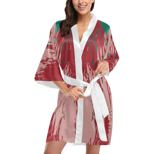 Samba, Rose Tan & Ultramarine Green Kimono Robe