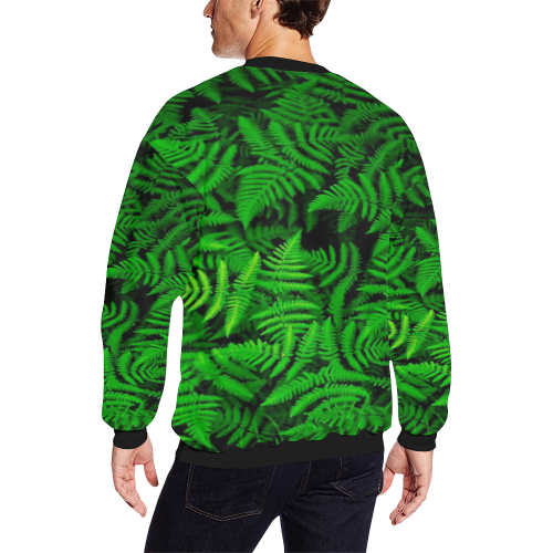 Green leafs Men's Oversized Fleece Crew Sweatshirt/Large Size(Model H18)