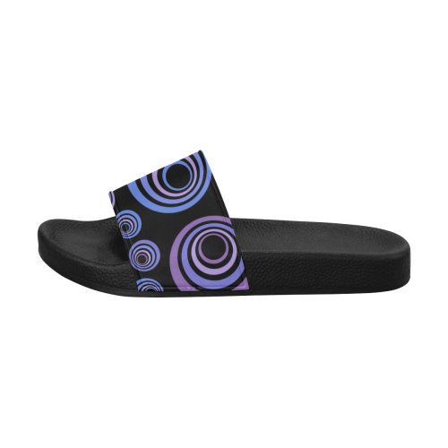 Retro Psychedelic Ultraviolet Pattern Women's Slide Sandals (Model 057)