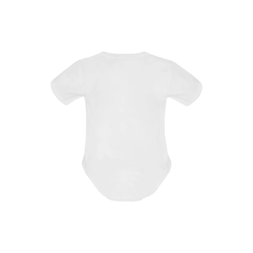 Funny Christmas Reindeer  White Baby Powder Organic Short Sleeve One Piece (Model T28)