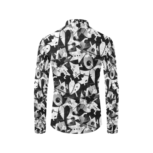 Black and White Pop Art by Nico Bielow Men's All Over Print Casual Dress Shirt (Model T61)