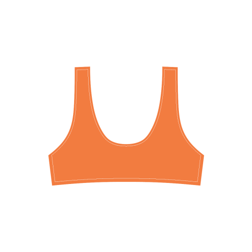 bright Mandarian Orange Sport Top & High-Waisted Bikini Swimsuit (Model S07)