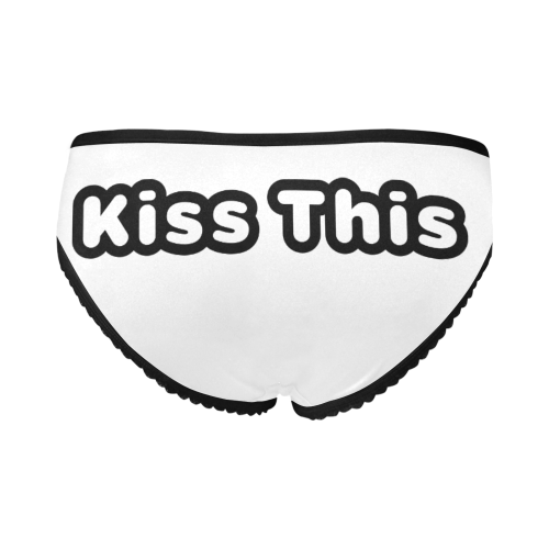 Kiss This Back Black And White Women's All Over Print Girl Briefs (Model L14)
