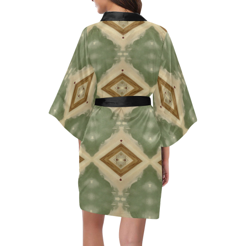 Geometric Camo Kimono Robe