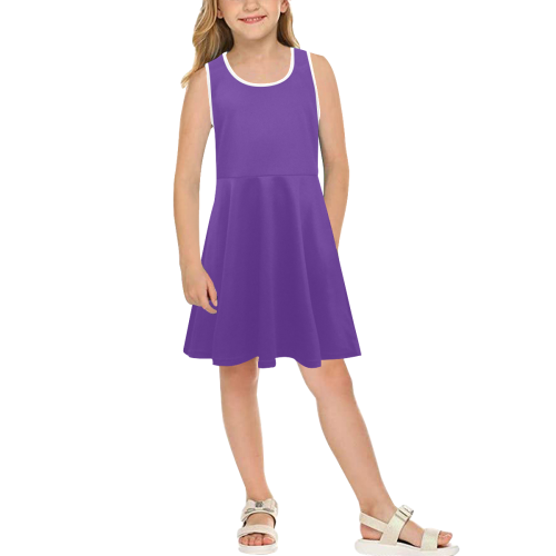 color rebecca purple Girls' Sleeveless Sundress (Model D56)