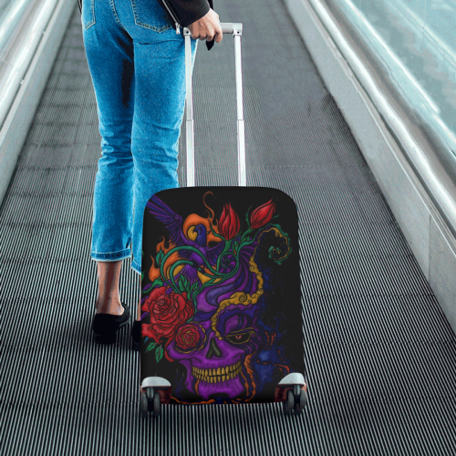 Funny Funky Sugar Skull Luggage Cover/Small 18"-21"