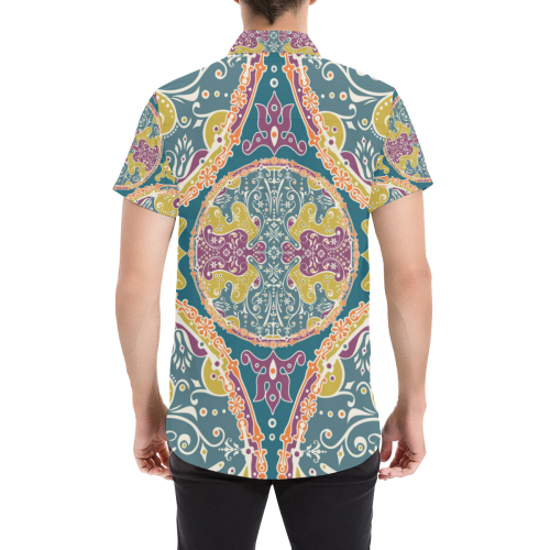Hippie Mandala Pattern - Bohemian Chic Style 9 Men's All Over Print Short Sleeve Shirt (Model T53)