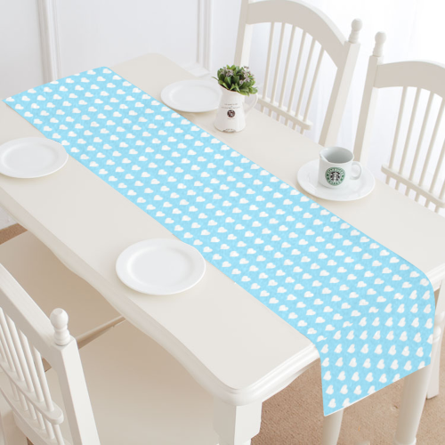Baby Blue Hearts Table Runner 14x72 inch