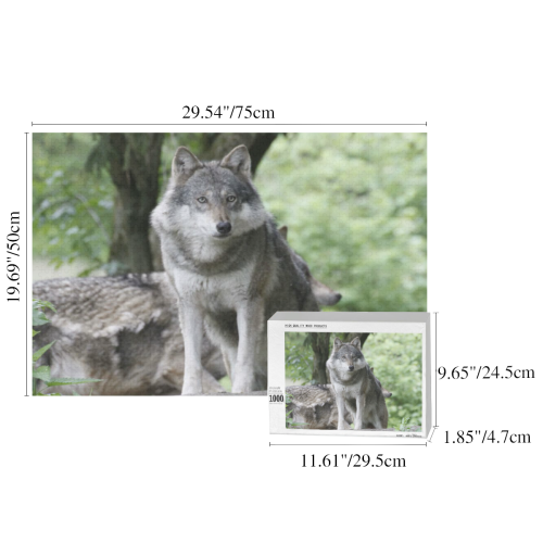 Wolf 14AJ by JamColors 1000-Piece Wooden Photo Puzzles