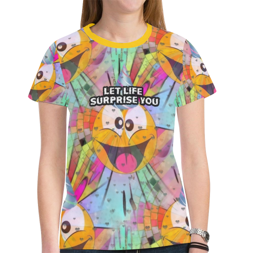Let life surprise you by Nico Bielow New All Over Print T-shirt for Women (Model T45)