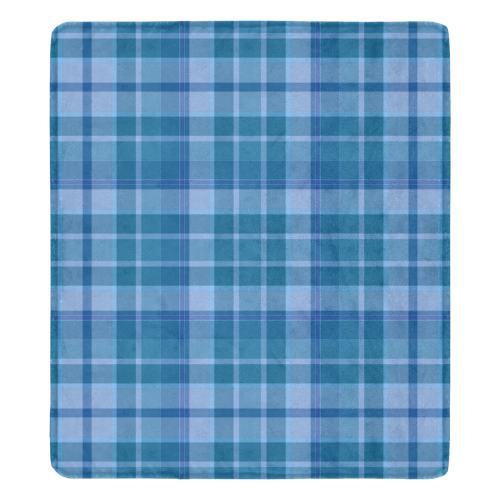 Shades of Blue Plaid Ultra-Soft Micro Fleece Blanket 70''x80''