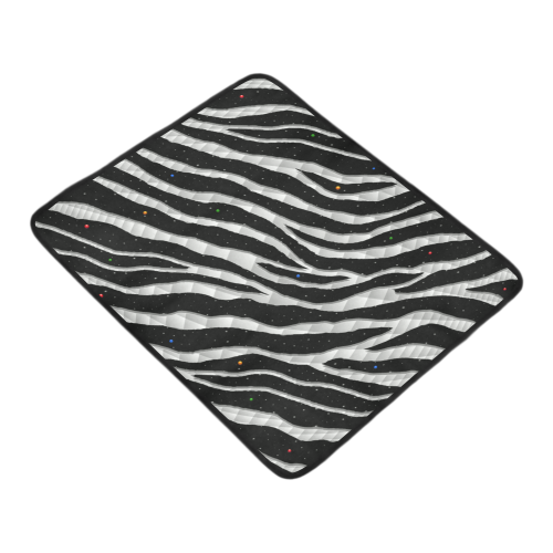 Ripped SpaceTime Stripes - White Beach Mat 78"x 60"