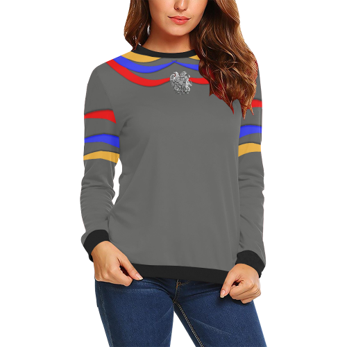 coat of arms of Armenia Հայաստանի զինանշանը All Over Print Crewneck Sweatshirt for Women (Model H18)