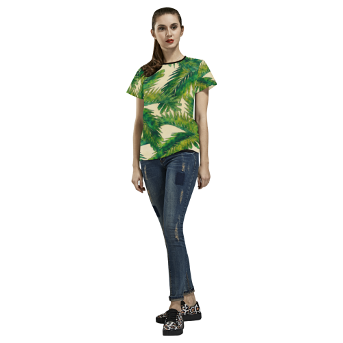 palms All Over Print T-shirt for Women/Large Size (USA Size) (Model T40)