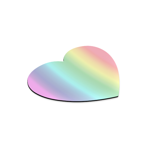 Pastel Rainbow Heart-shaped Mousepad