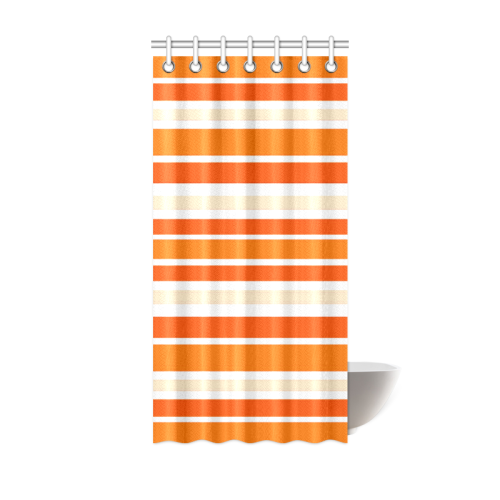 Bright Orange Stripes Shower Curtain 36"x72"