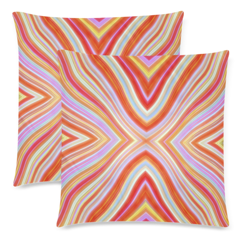 Wild Wavy X Lines 37 Custom Zippered Pillow Cases 18"x 18" (Twin Sides) (Set of 2)
