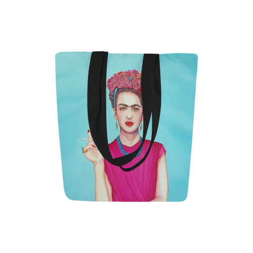 FRIDA IN THE PINK Canvas Tote Bag (Model 1657)