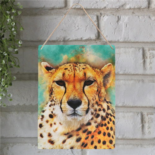 gepard leopard #gepard #leopard #cat Metal Tin Sign 12"x16"