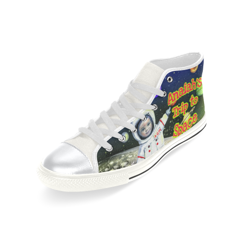 Anaiah's Space Shoe High Top Canvas Shoes for Kid (Model 017)