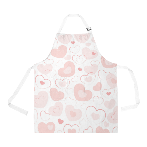 Pastel Pink Hearts All Over Print Apron