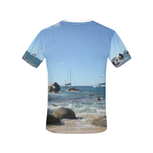 Sailing Boats at Virgin Gorda BVI All Over Print T-shirt for Women/Large Size (USA Size) (Model T40)