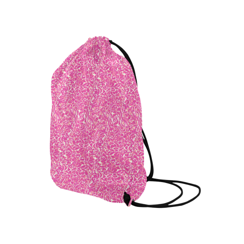 Pink Abstract Pattern Medium Drawstring Bag Model 1604 (Twin Sides) 13.8"(W) * 18.1"(H)