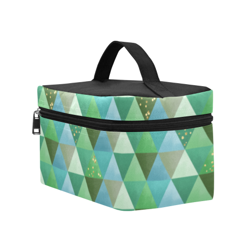 Triangle Pattern - Green Teal Khaki Moss Lunch Bag/Large (Model 1658)