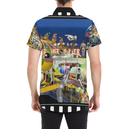 Welcome to Brighton Men's All Over Print Short Sleeve Shirt/Large Size (Model T53)