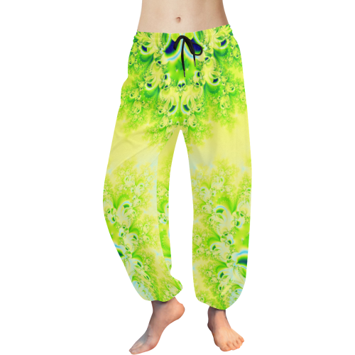 Sunny Spring Frost  Fractal Abstract Women's All Over Print Harem Pants (Model L18)