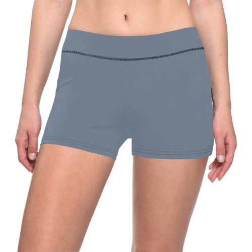 color slate grey Women's All Over Print Short Leggings (Model L28)