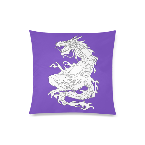 Color Me Chinese Dragon Purple Custom Zippered Pillow Case 20"x20"(Twin Sides)