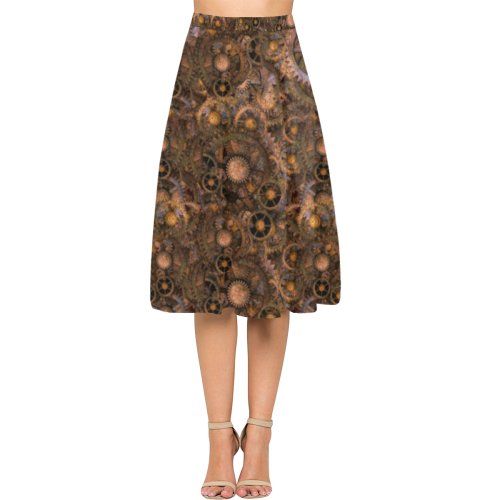 Steampunk Cogs up to 3XL Aoede Crepe Skirt (Model D16)
