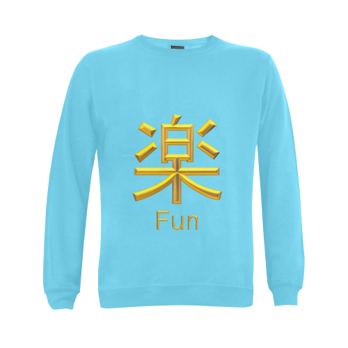 t-Golden Asian Symbol for Fun Gildan Crewneck Sweatshirt(NEW) (Model H01)