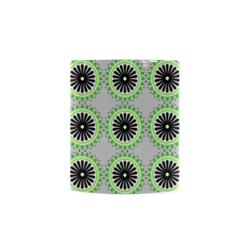 Black and Green Circle Pattern Custom White Mug (11OZ)