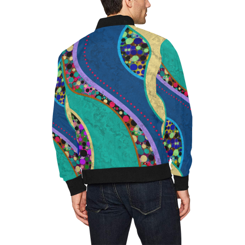 Abstract Pattern Mix - Dots And Colors 1 All Over Print Bomber Jacket for Men (Model H31)